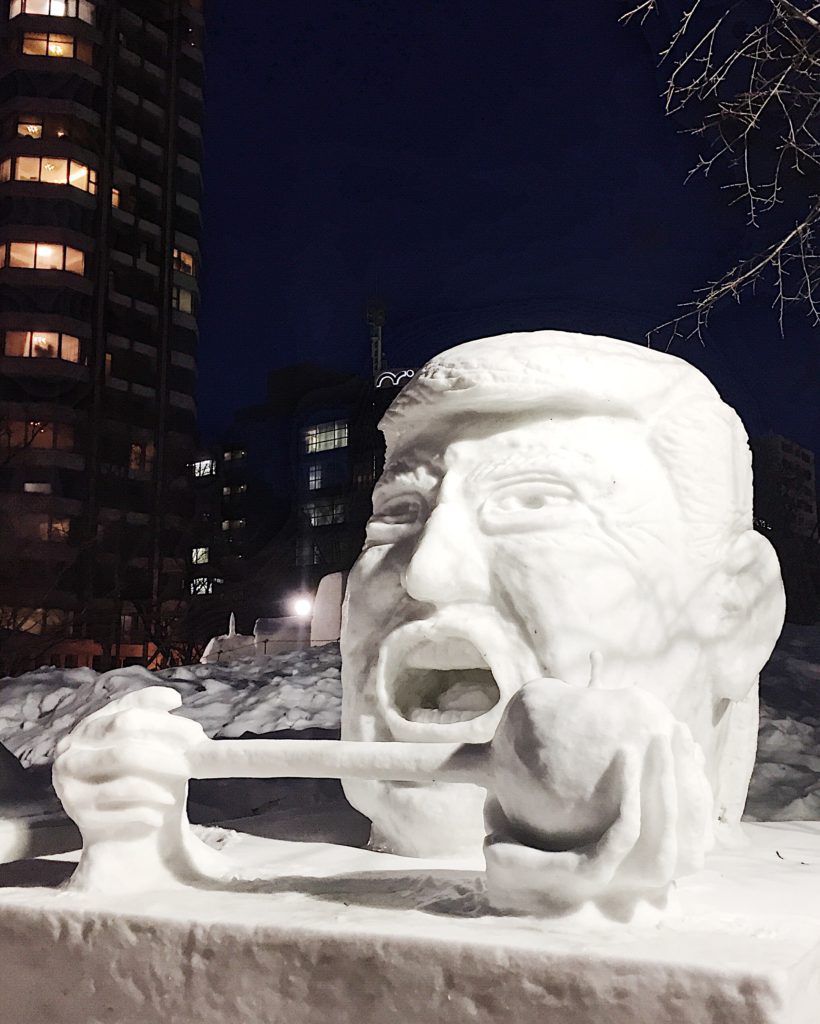 donald trum sapporo snow festival hokkaido japan